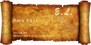 Bart Lili névjegykártya